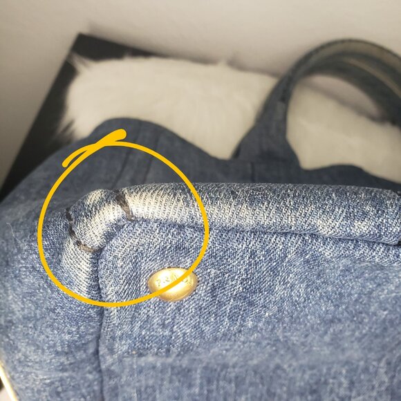 Prada Two-Way Canapa Tote - Blue Denim w/ Original Crossbody Strap & COA - Picture 9 of 17